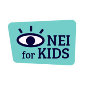 Drawing of an open eye alongside text that reads, NEI for Kids.