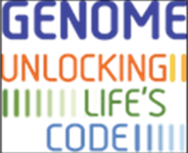 Colorful text that reads, Genome: Unlocking Life’s Code.